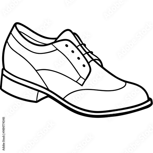 Black Court Shoes Silhouette Vector on White Background