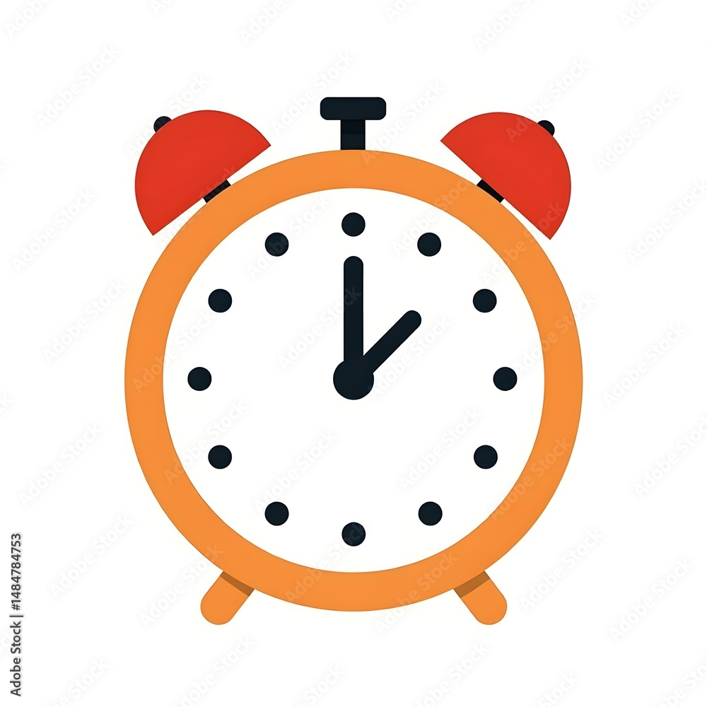 Classic alarm clock illustration with vibrant metal frame. Classic alarm clock illustration with vibrant metal frame.