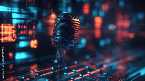 close up of a microphone