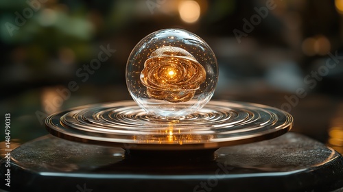 Gyroscopic precession describes the phenomenon where the axis of a spinning object tilts when a torque is applied to it, a fundamental principle in navigation and stabilization systems photo