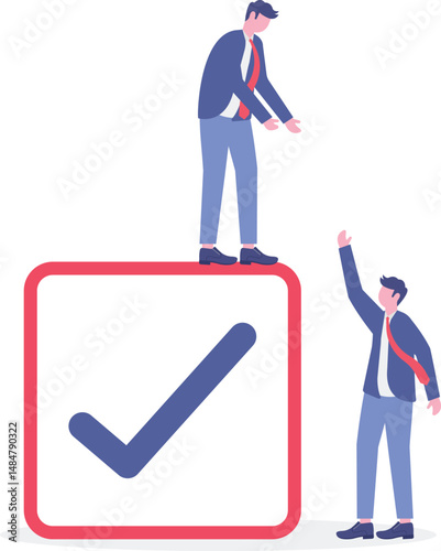 leadership skill or trust on work responsibility, accountability or engagement concept.flat design with people.

