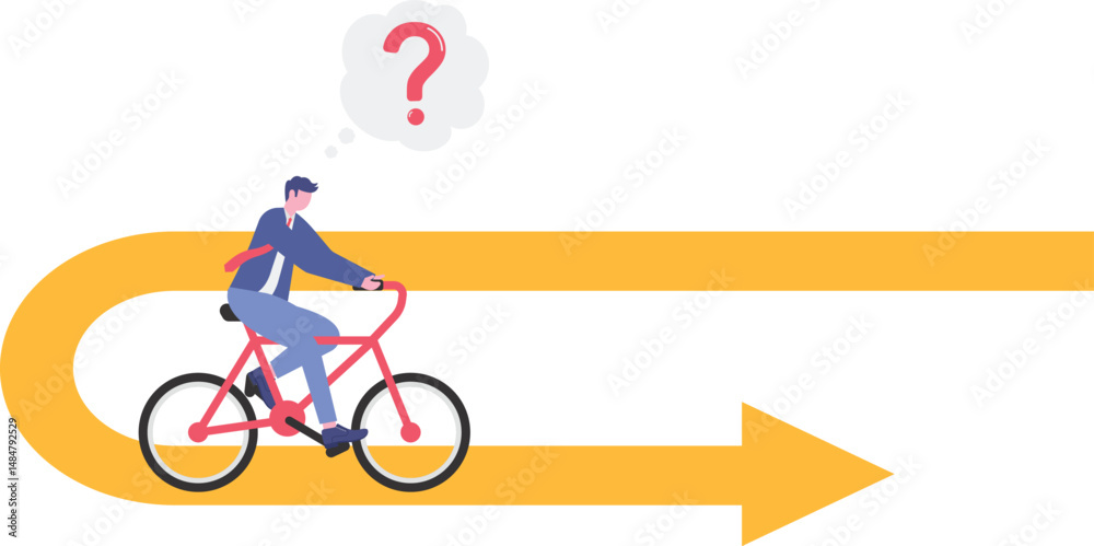 Fototapeta premium Business turning point, break event or change direction, reverse back, interest rate or financial trend change concept.