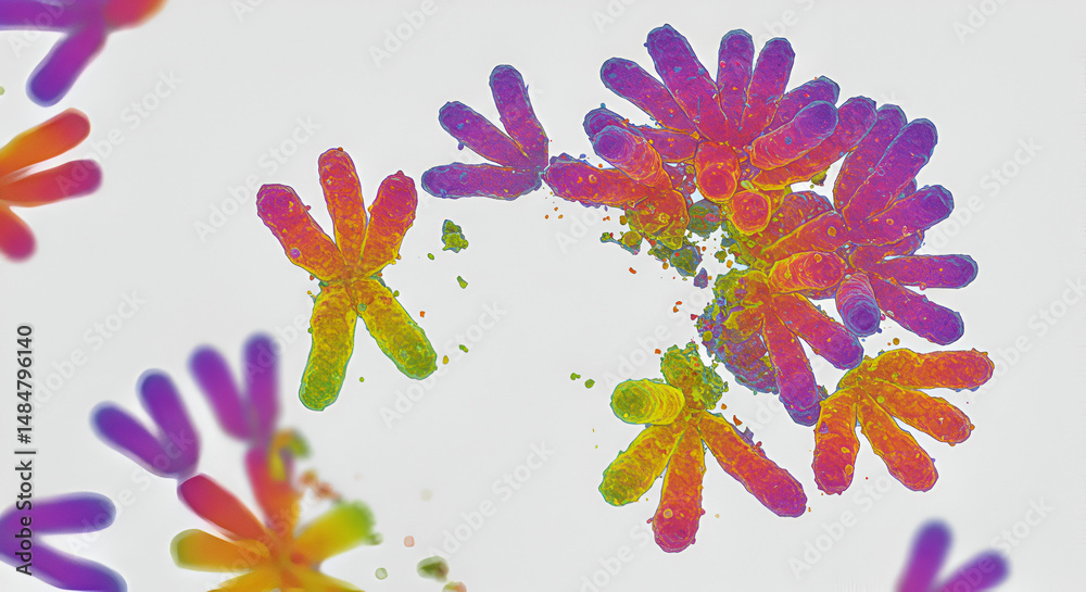 Fototapeta premium Prophase Stage of Mitosis Under Microscope
