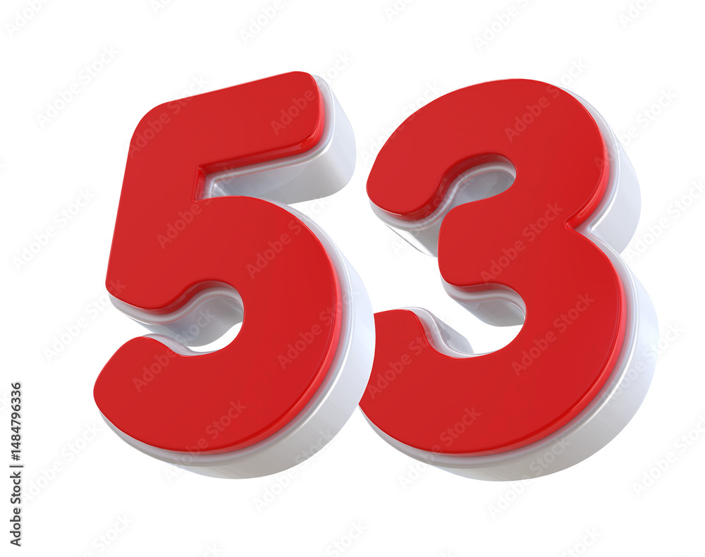 3D Red Number 53 3D Red Number 53