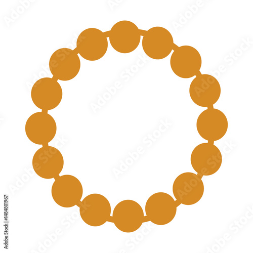 Brown Beaded Bracelet Vector Illustration