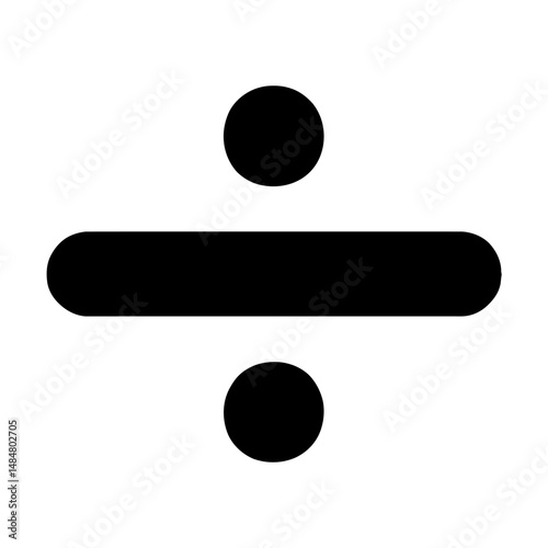 Division math symbol divide sign mathematical operation arithmetic calculation isolated black and white icon graphic