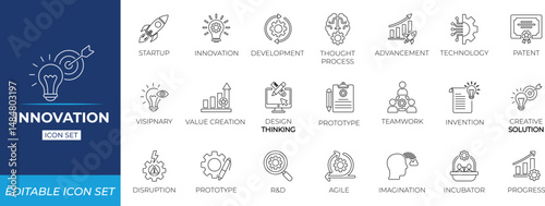 Innovation line icon set..