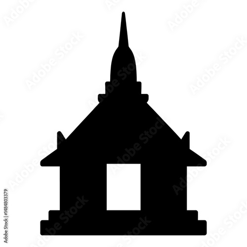 Silhouette of thai temple architecture vector design for travel and culture related projects and graphic resources