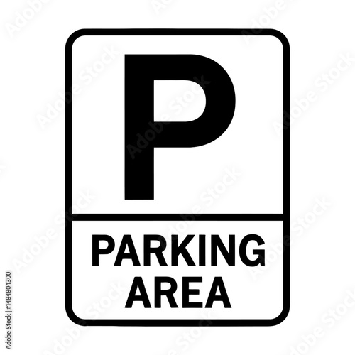 Parking area sign vector illustration for transportation and traffic management design needs