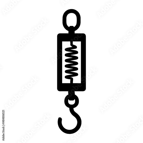 Spring scale vector illustration for physics education and mechanical engineering design projects clip art