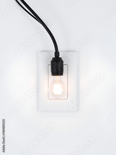 light switch on white background