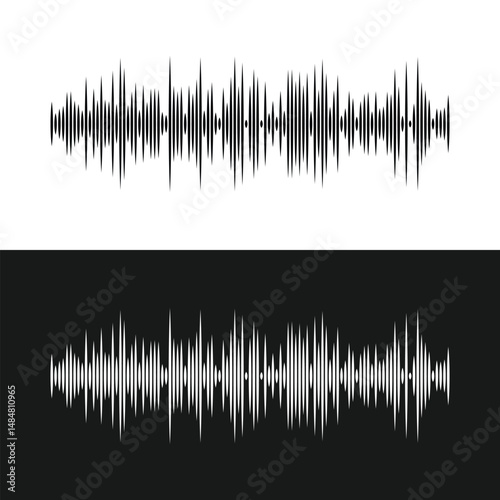 Sound wave set. Sound waves, Equalizer, Audio waves, Radio signal, Music. Recording. Vector illustration in eps 10.