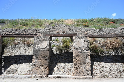 Fototapeta Naklejka Na Ścianę i Meble -  Historic streets of Ancient  roman city of Pompeii Italy on the shadow of Mt Vesuvius.Roman world, UNESCO World Heritage Site, Pompeii Archaeological Park. Italy