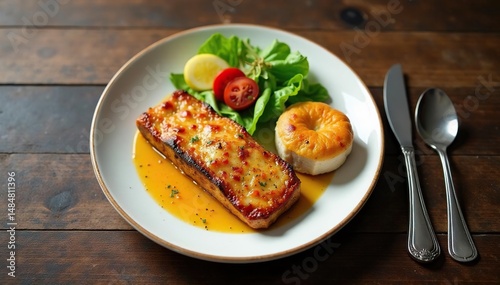 Empty plate, untouched meal, leftover food, solitary dining , breakfast, table, meal