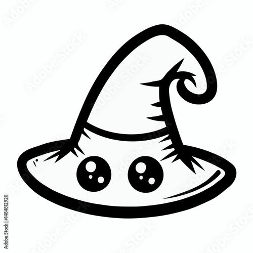 Witch hat with eyes cartoon vector