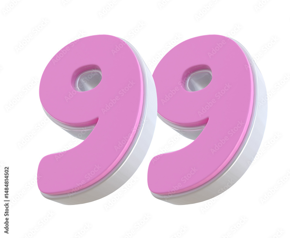 3D Pink Number 99 3D Pink Number 99