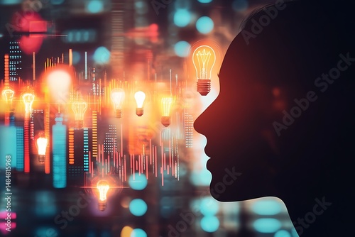 **Head Silhouette Filled With Marketing, Finance, Idea Lightbulbs, And Growth Charts --Ar 3:2 --S 50 --V 6.1 --Raw** - @Darya (Relaxed) -# Create, Explore, And Organize On [Midjourney.Com](<Https://Mi