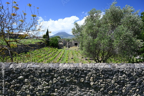 Fototapeta Naklejka Na Ścianę i Meble -  Historic streets of Ancient  roman city of Pompeii Italy on the shadow of Mt Vesuvius.Roman world, UNESCO World Heritage Site, Pompeii Archaeological Park. Italy