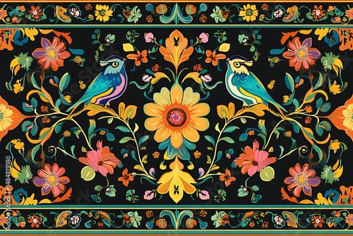 Modern Vector Adaptation of Pakistani Truck Art with Bright Colors
