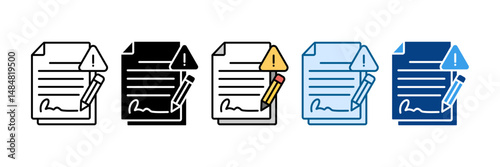 Contractual Risk Icon Set Multiple Style Collection