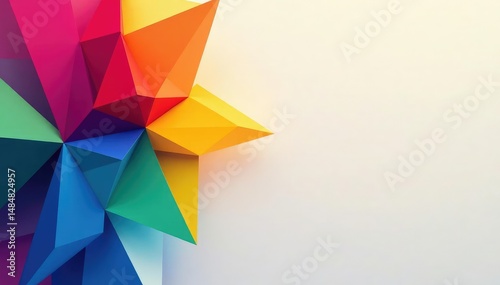 Abstract geometric shapes in vibrant colors, forming a dynamic composition Perfect for modern design projects , geometric shapes, bold colors