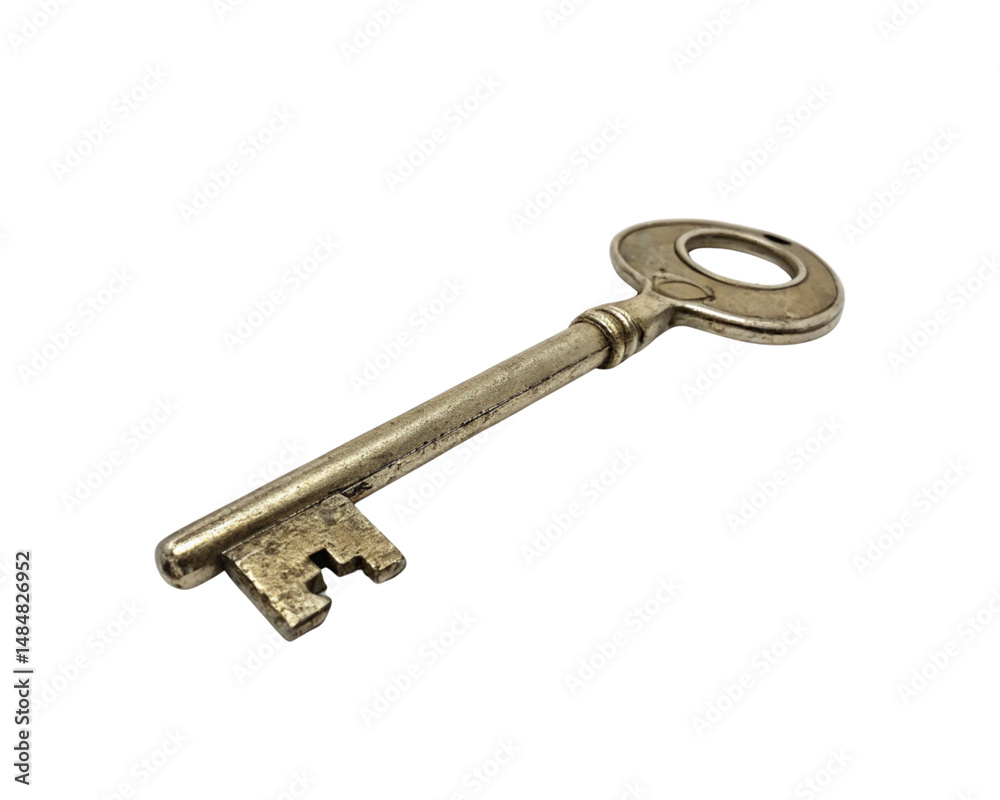old rusty key on white transparent background old rusty key on white transparent background