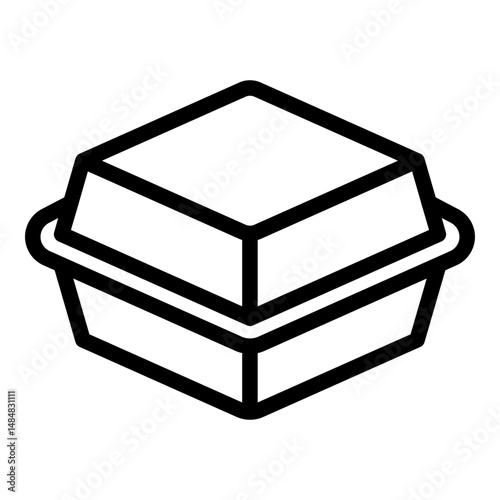 Lunch box icon. Vector line icon