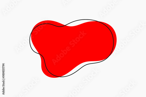 red liquid abstract shape for text icon