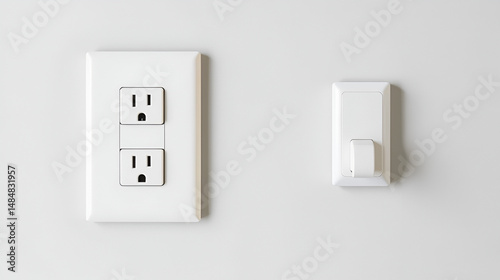 Control your energy supply with a modern light switch isolated, designed to push easily and manage electricity power flow in your home, ensuring a seamless connection to every socket.