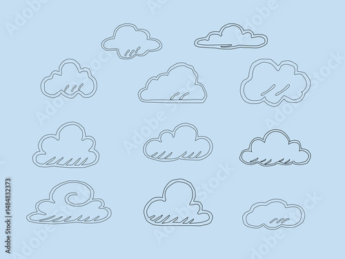 set of clouds.set of clouds icons. Vector illustration of clouds.set of colorful clouds.weather icon set. Set of weather icons.clouds computing concept. Cloud computing icon. clouds pattern background