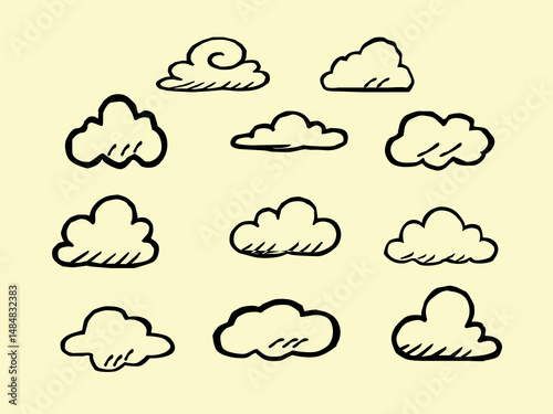 set of clouds.set of clouds icons. Vector illustration of clouds.set of colorful clouds.weather icon set. Set of weather icons.clouds computing concept. Cloud computing icon. clouds pattern background