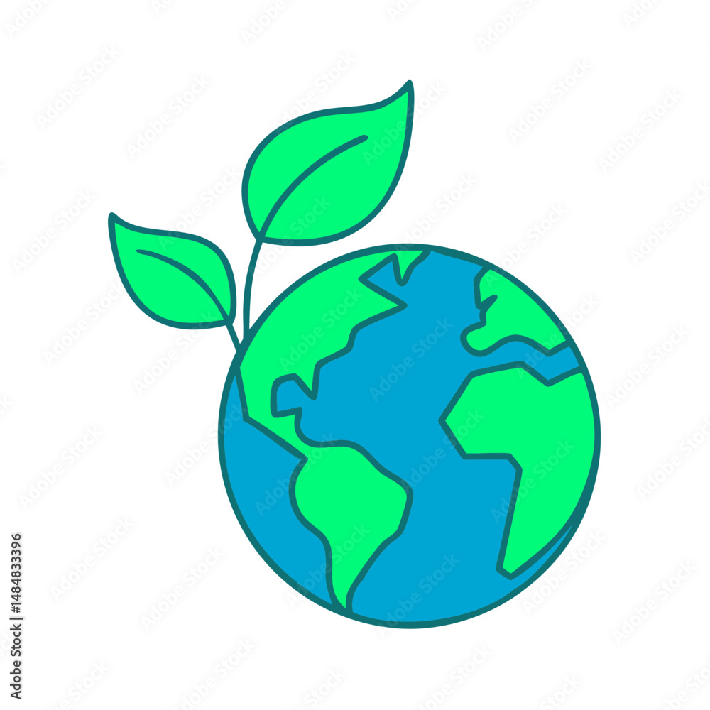 Green planet icon, for ecology websites and presentations Green planet icon, for ecology websites and presentations