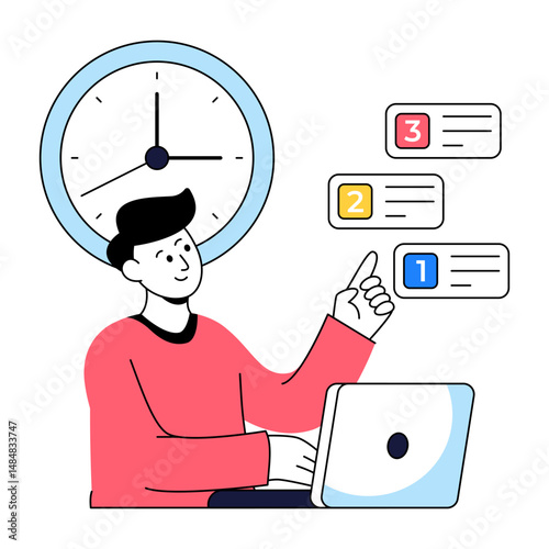 A colorful design illustration of project deadline