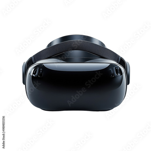 A sleek VR headset inviting immersive digital adventures with modern on transparent background