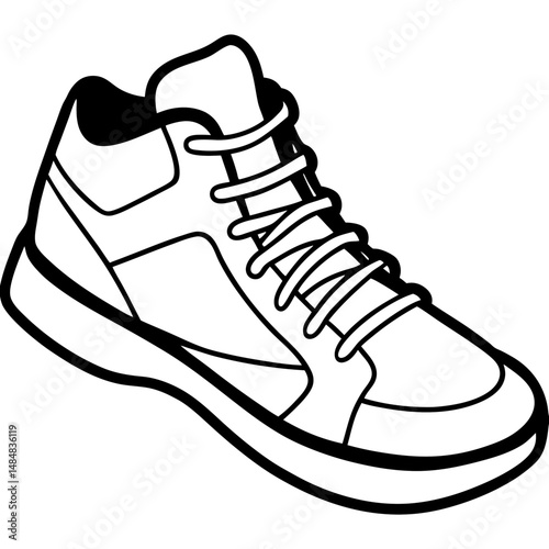 Black Silhouette of Basketball Shoes 