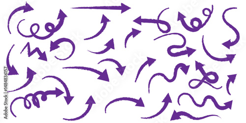 Set of simple lines hand drawn black arrows in various style. Set of simple of hand drawn black arrows. Set of simple lines hand drawn black arrows. Various of simple lines arrows collection