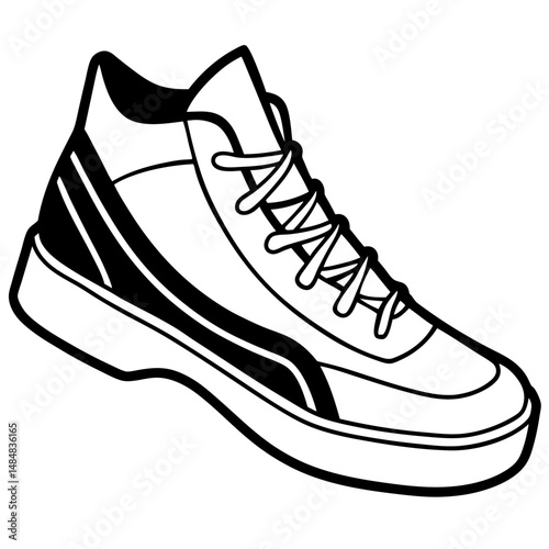 Black Silhouette of Basketball Shoes 