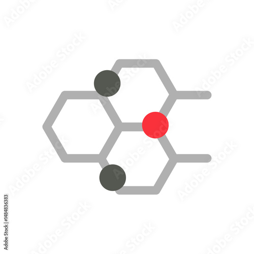 polymer chemistry simple flat icon illustration