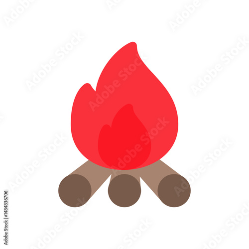 combustion reaction simple flat icon illustration