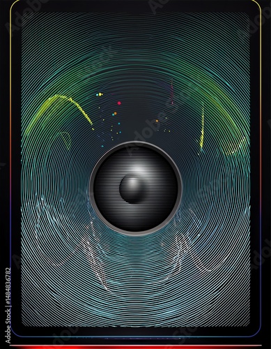 Abstract sound wave patterns create a visually striking audio experience.