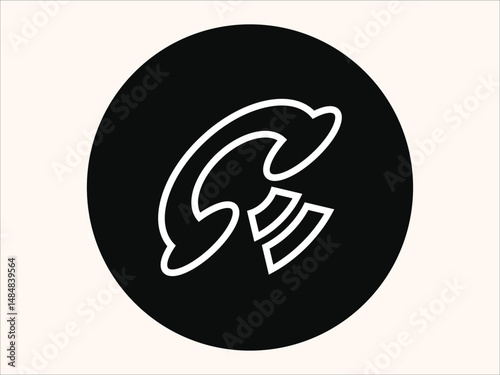 Flat style phone icon featuring a classic handset design. Ideal for communication.