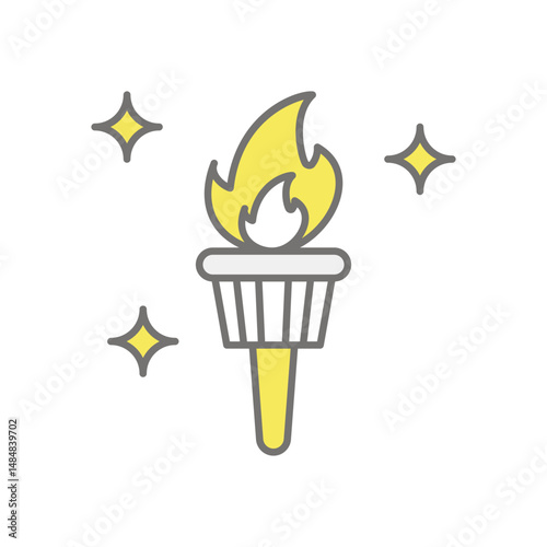 Olympic Flame icon vector stock illustration