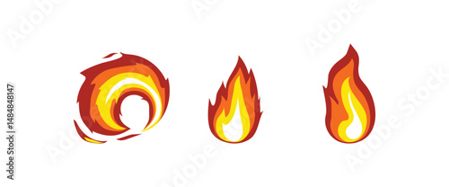 Set Icon Flames full color