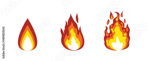 Set Icon Flames full color