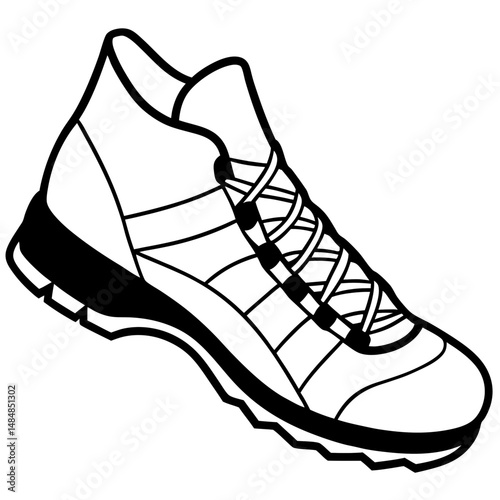 Climbing Shoes Silhouette Vector – Black on White