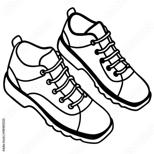 Climbing Shoes Silhouette Vector – Black on White