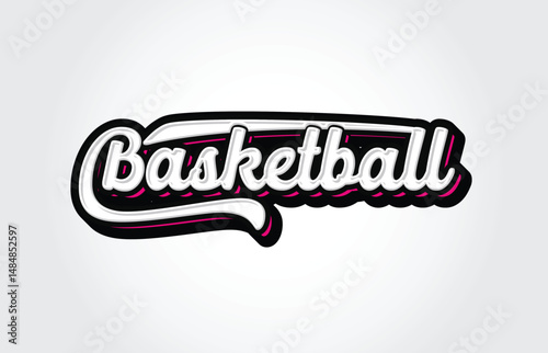Basketball Hand Lettering Typography Graffiti Template