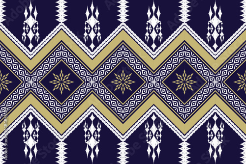 Ethnic Figure aztec embroidery style.Geometric ikat oriental traditional art pattern.Design for ethnic background,wallpaper,fashion,clothing,wrapping,fabric,element,sarong,graphic,vector illustration
