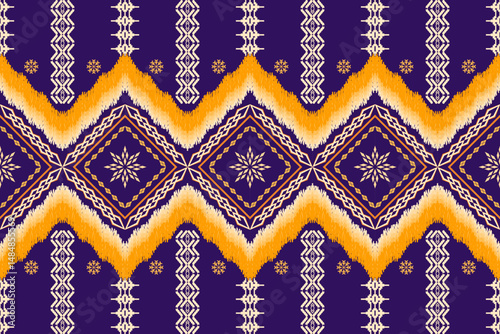 Ethnic Figure aztec embroidery style.Geometric ikat oriental traditional art pattern.Design for ethnic background,wallpaper,fashion,clothing,wrapping,fabric,element,sarong,graphic,vector illustration
