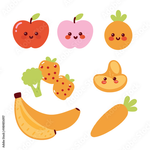 fruit set illustration vector design